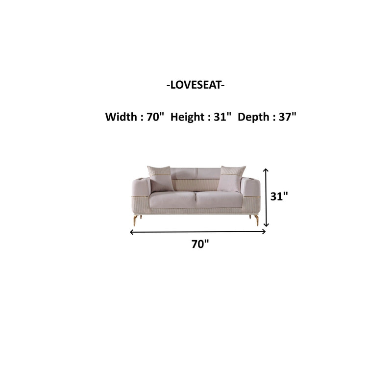 Berlin 3-pieces (Sofa & 2 Chair)Livingroom Set Beige in Beige - 101-BER-LV925-311