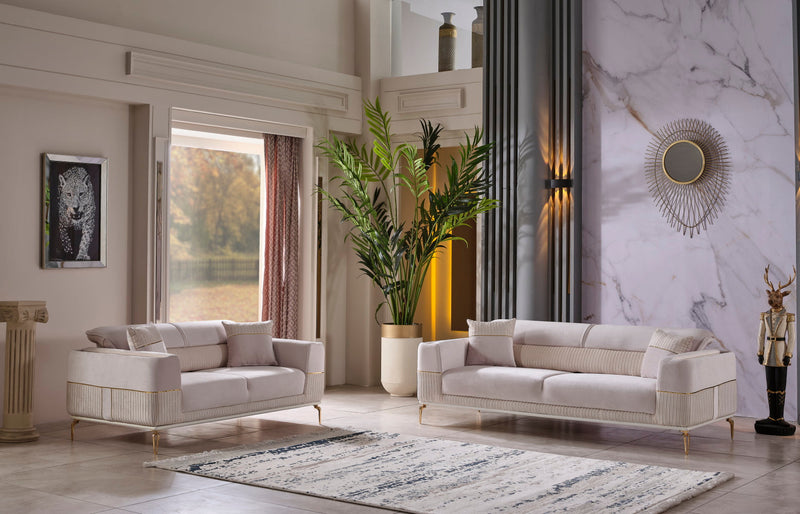 Berlin 3-pieces (Sofa & Loveseat & Chair)Livingroom Set Beige in Beige - 101-BER-LV925-321