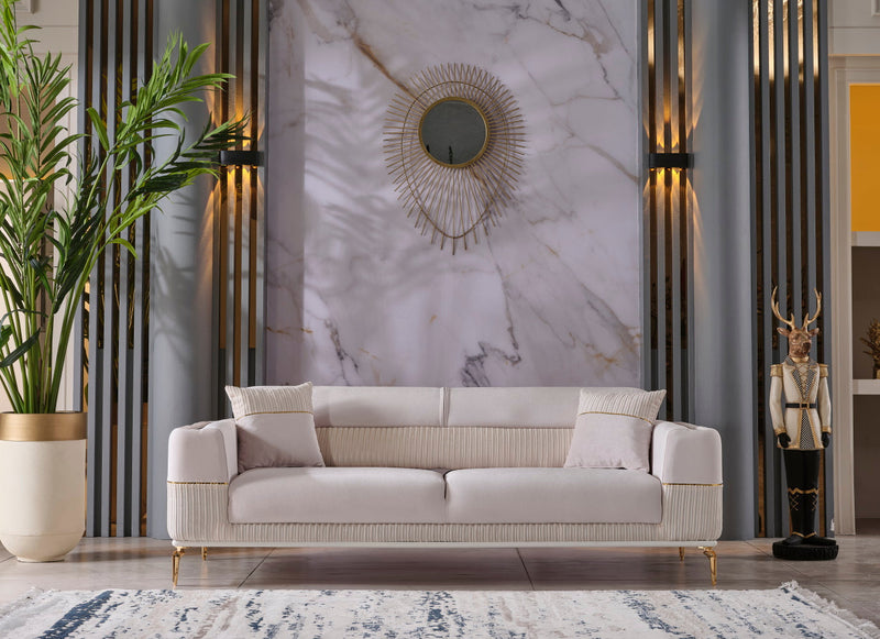 Berlin 4-pieces (2 Sofa & 2 Chair)Livingroom Set Beige in Beige - 101-BER-LV925-3311