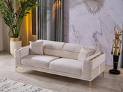 Berlin 4-pieces (2 Sofa & 2 Chair)Livingroom Set Beige in Beige - 101-BER-LV925-3311