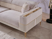 Berlin 4-pieces (2 Sofa & 2 Chair)Livingroom Set Beige in Beige - 101-BER-LV925-3311