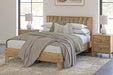 Bermacy Light Brown Queen Platform Panel Bed - Gate FurnitureQueen Bed