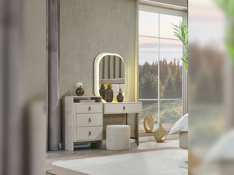 Bern Bedroom (Queen Frame With Headboard & Dresser With Mirror & 2 Nightstand) - 120-BERN-SET