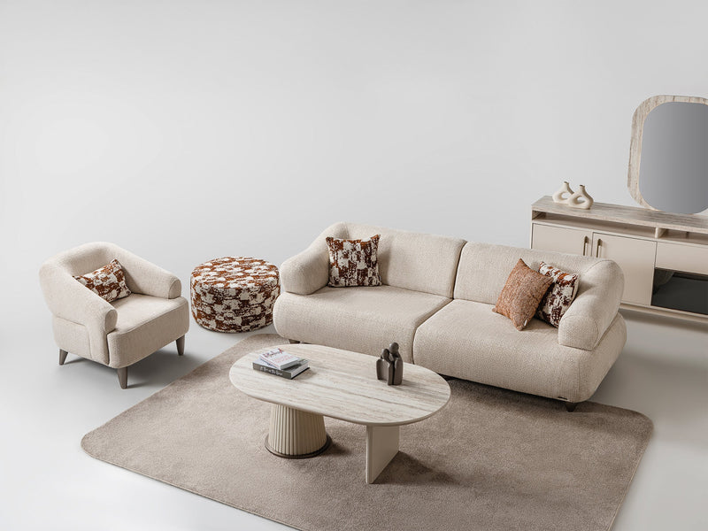 Bern Convertible Loveseat Cream in Cream - 101-BERN-PUK82015-2