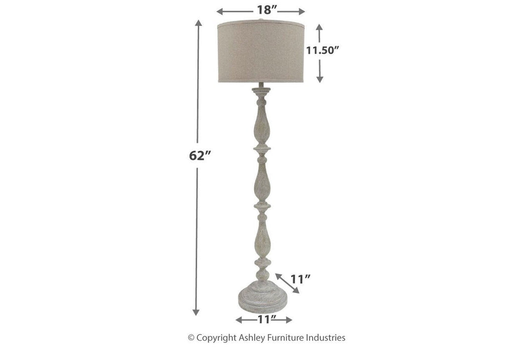 Bernadate Whitewash Floor Lamp - Gate FurnitureFloor Lamps