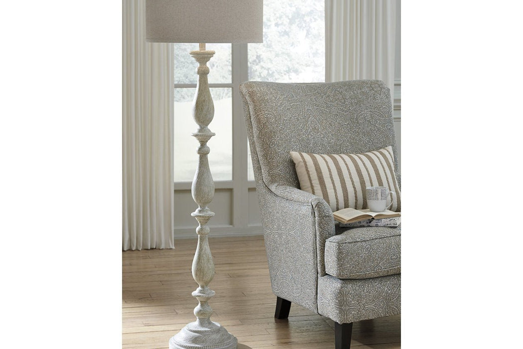 Bernadate Whitewash Floor Lamp - Gate FurnitureFloor Lamps