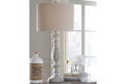 Bernadate Whitewash Table Lamp (Set of 2) - Lara FurnitureTable Lamp Pair