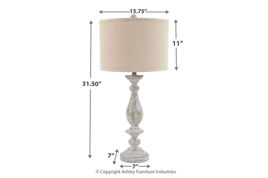 Bernadate Whitewash Table Lamp (Set of 2) - Gate FurnitureTable Lamp Pair