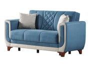 Berre Convertible Loveseat Blue in Blue - 101-BER-DZ205-2