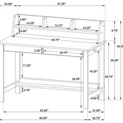 Besler 47-inch SmartTop Writing Desk with Shelf Cement and Natural - 801075
