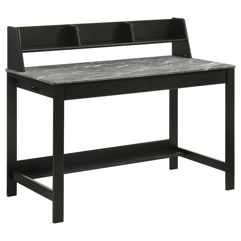 Besler 47-inch SmartTop Writing Desk with Shelf Grey Stone and Black - 801076