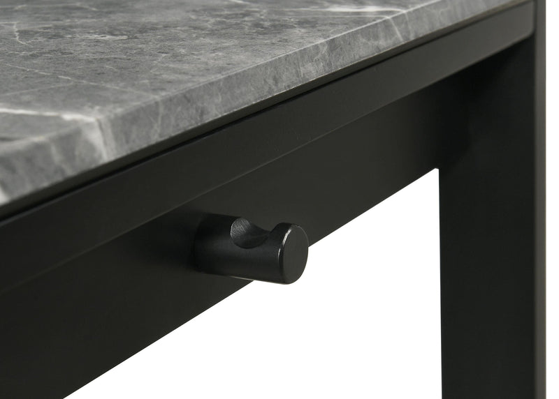 Besler 47-inch SmartTop Writing Desk with Shelf Grey Stone and Black - 801076