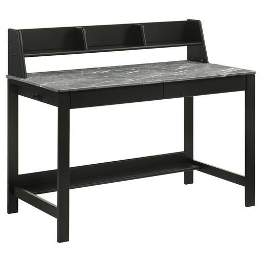 Besler 47-inch SmartTop Writing Desk with Shelf Grey Stone and Black - 801076