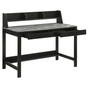 Besler 47-inch SmartTop Writing Desk with Shelf Grey Stone and Black - 801076