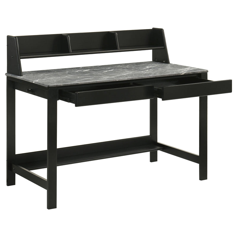 Besler 47-inch SmartTop Writing Desk with Shelf Grey Stone and Black - 801076