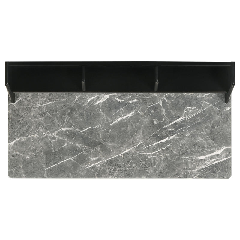 Besler 47-inch SmartTop Writing Desk with Shelf Grey Stone and Black - 801076