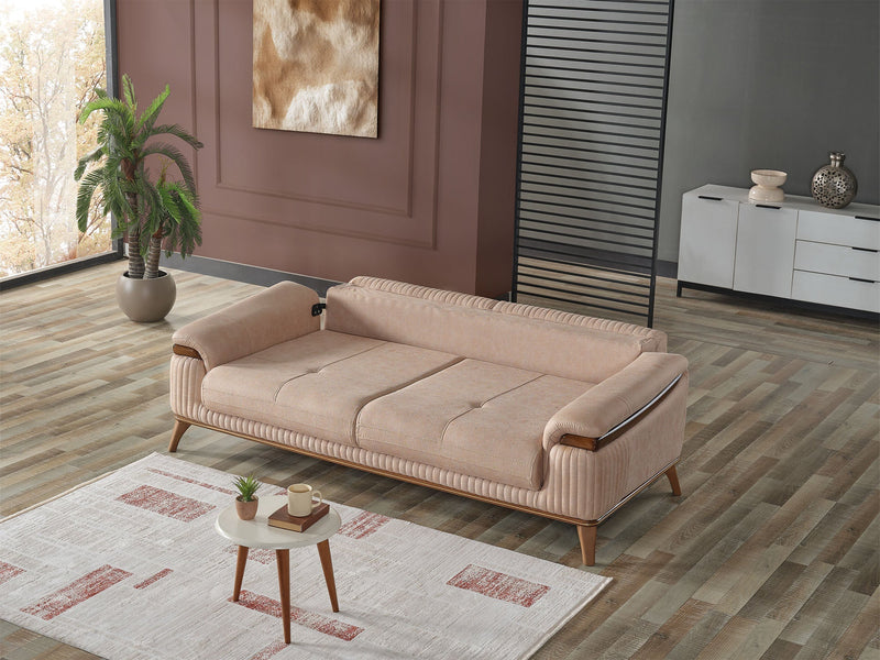 Beta Convertible Sofa Beige in Beige - 101-BET-KAY065-3