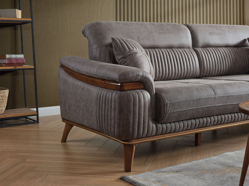 Beta Convertible Sofa Fume in Fume - 101-BET-KAY375-3