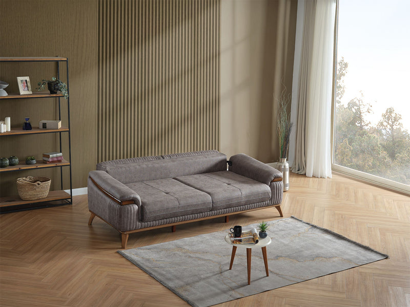 Beta Convertible Sofa Fume in Fume - 101-BET-KAY375-3
