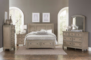 Bethel Wire Brushed Gray Sleigh Storage Platform Bedroom Set - Lara FurnitureBedroom Set