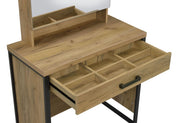 Bettin Vanity Set with Sliding Mirror and Stool Golden Oak - 930120