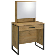 Bettin Vanity Set with Sliding Mirror and Stool Golden Oak - 930120