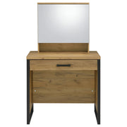 Bettin Vanity Set with Sliding Mirror and Stool Golden Oak - 930120