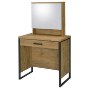 Bettin Vanity Set with Sliding Mirror and Stool Golden Oak - 930120