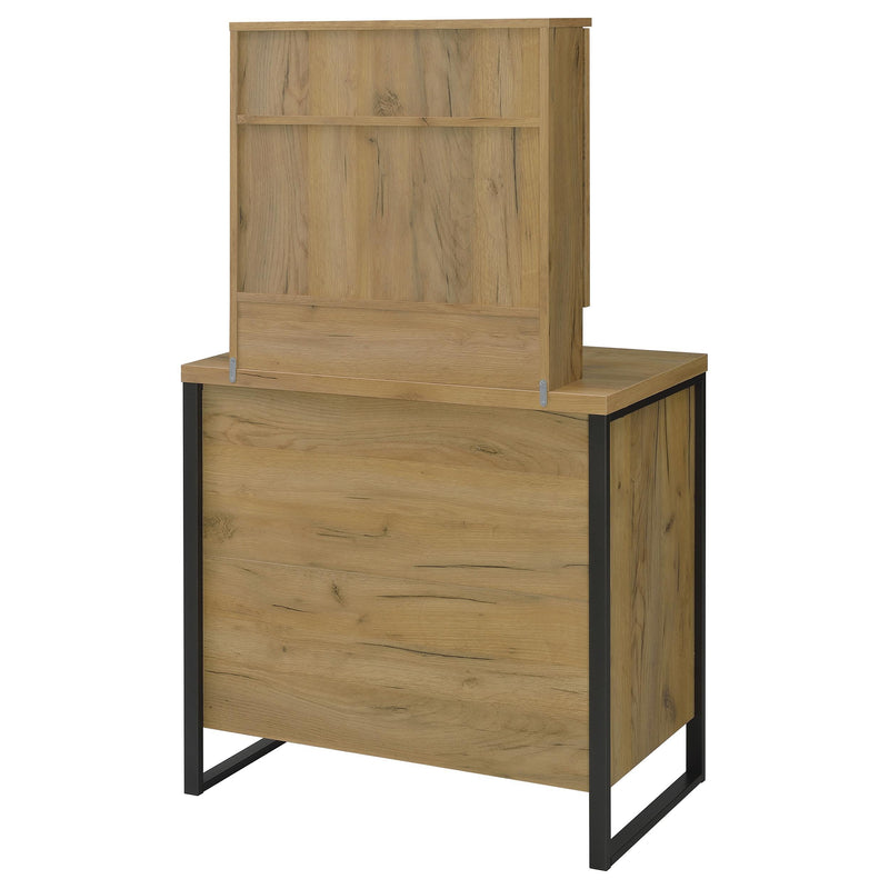 Bettin Vanity Set with Sliding Mirror and Stool Golden Oak - 930120