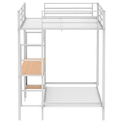 Bettoni Full-Over-Twin Workstation Bunk Bed Matte White - 460209WHT