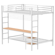 Bettoni Full-Over-Twin Workstation Bunk Bed Matte White - 460209WHT