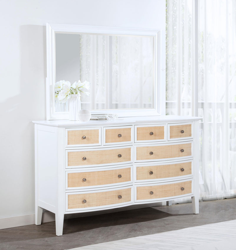 Bexhill 10-drawer Dresser and Mirror White - 223473M