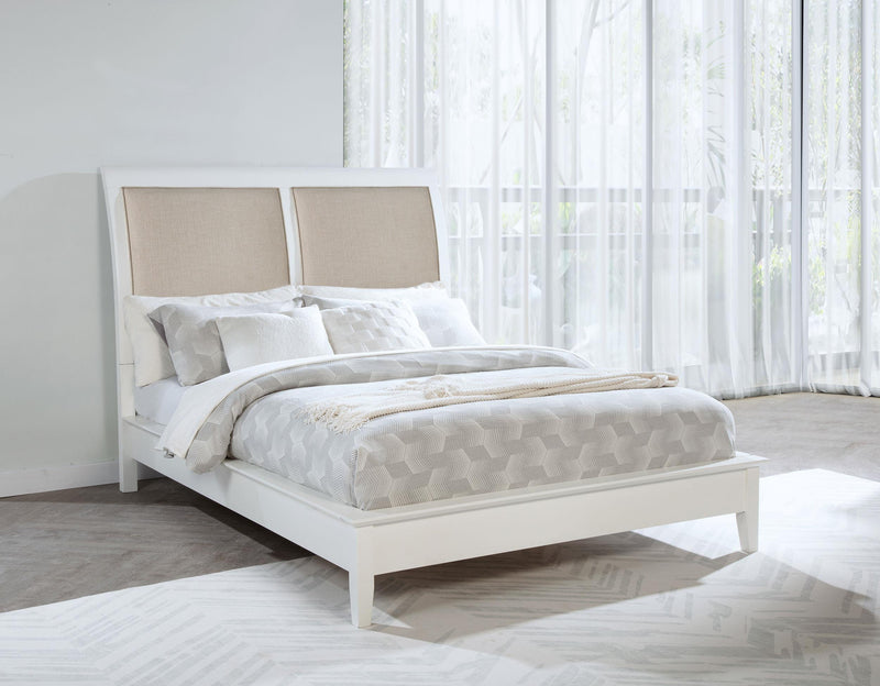 Bexhill 56-inch Upholstered California King Panel Bed White - 223471KW