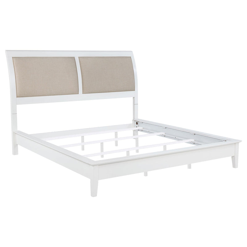 Bexhill 56-inch Upholstered Eastern King Panel Bed White - 223471KE