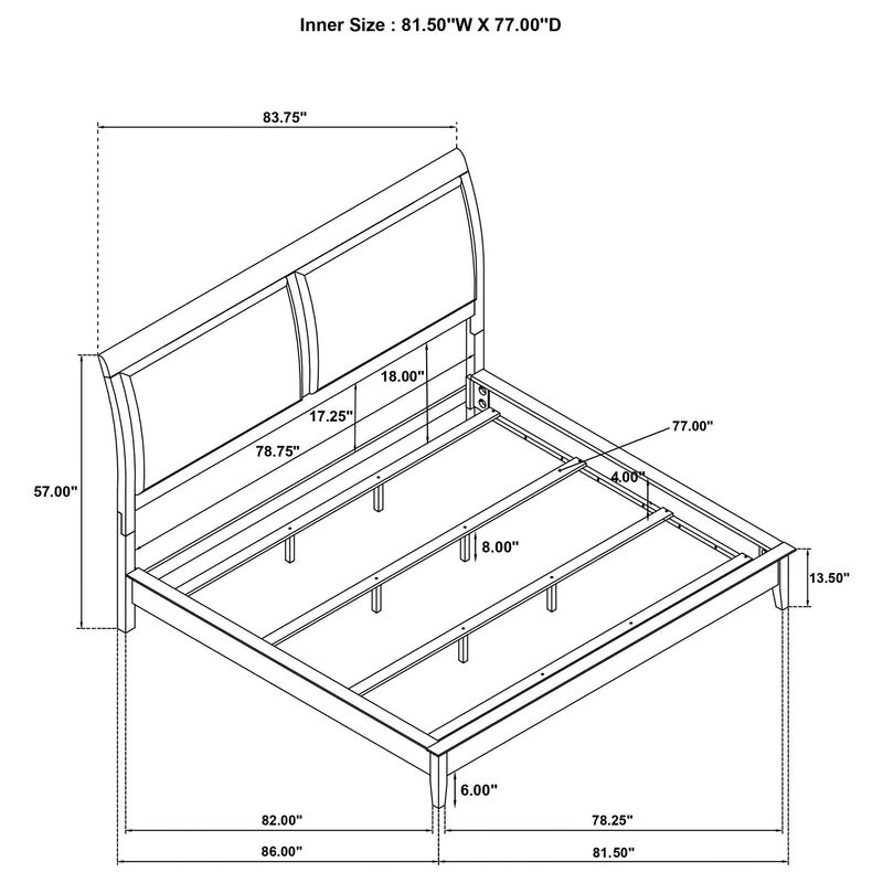 Bexhill 56-inch Upholstered Eastern King Panel Bed White - 223471KE