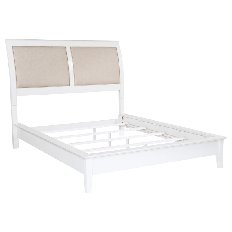 Bexhill 56-inch Upholstered Queen Panel Bed White - 223471Q