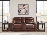 Bexhurst Mahogany Power Reclining Loveseat with Console - PCU1210218
