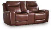 Bexhurst Mahogany Power Reclining Loveseat with Console - PCU1210218
