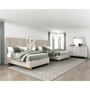 BHE5878BE-39* (2) 39” Beige Microfiber Platform Bed - BHE5878BE-39*