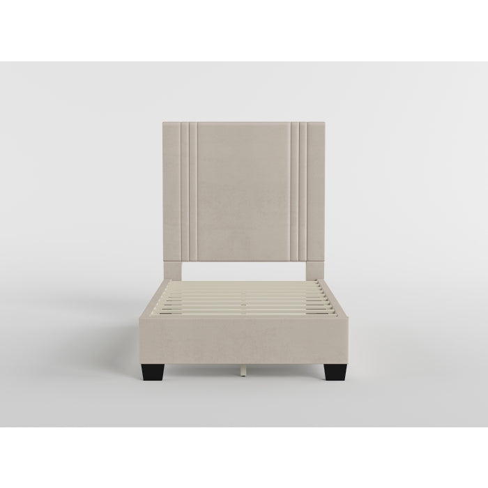 BHE5878BE-44* (2) 44" Beige Microfiber Platform Bed - BHE5878BE-44*