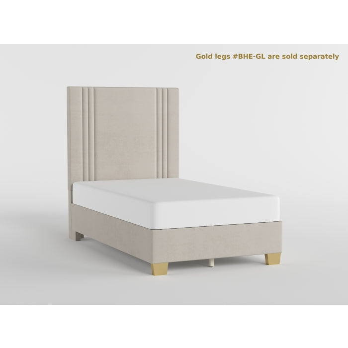 BHE5878BE-44* (2) 44" Beige Microfiber Platform Bed - BHE5878BE-44*