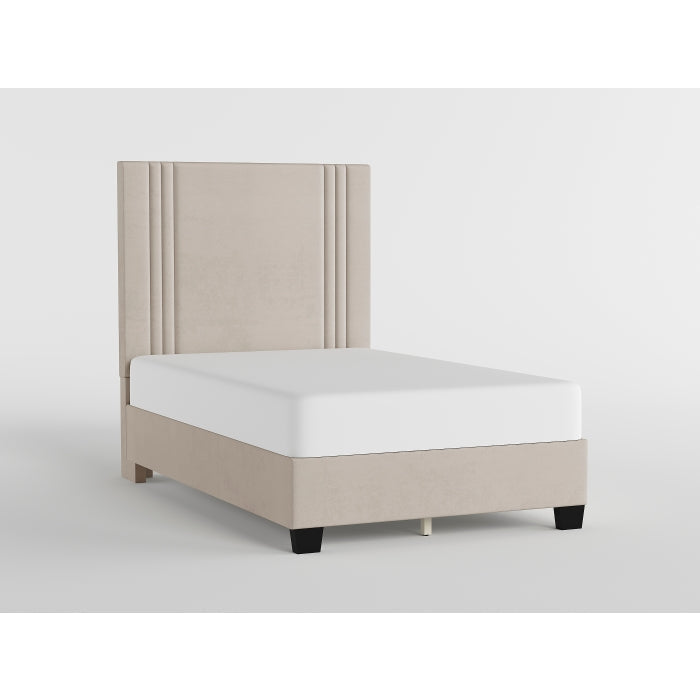 BHE5878BE-48* (2) 48" Beige Microfiber Platform Bed - BHE5878BE-48*