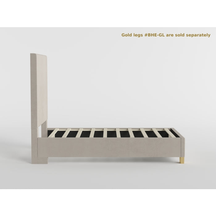 BHE5878BE-48* (2) 48" Beige Microfiber Platform Bed - BHE5878BE-48*
