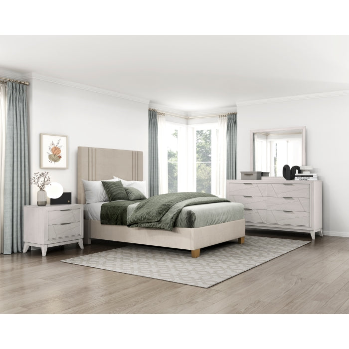 BHE5878BE-48* (2) 48" Beige Microfiber Platform Bed - BHE5878BE-48*