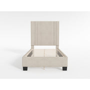 BHE5878NLB-44* (2) 44” Light Beige Microfiber Platform Bed - BHE5878NLB-44*