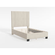 BHE5878NLB-48* (2) 48” Light Beige Microfiber Platform Bed - BHE5878NLB-48*