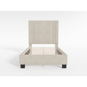 BHE5878NLB-48* (2) 48” Light Beige Microfiber Platform Bed - BHE5878NLB-48*