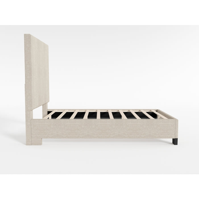 BHE5878NLB-48* (2) 48” Light Beige Microfiber Platform Bed - BHE5878NLB-48*