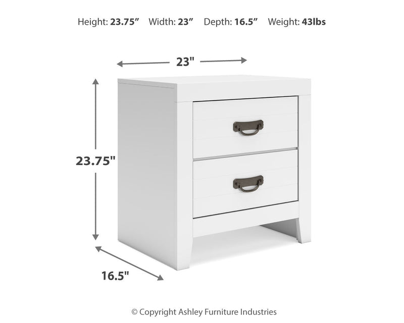 Binterglen California King Panel Bed with 2 Nightstands in White from Ashley - Lara Furniture