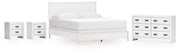 Binterglen California King Panel Bed with Dresser and 2 Nightstands in White from Ashley - Lara Furniture